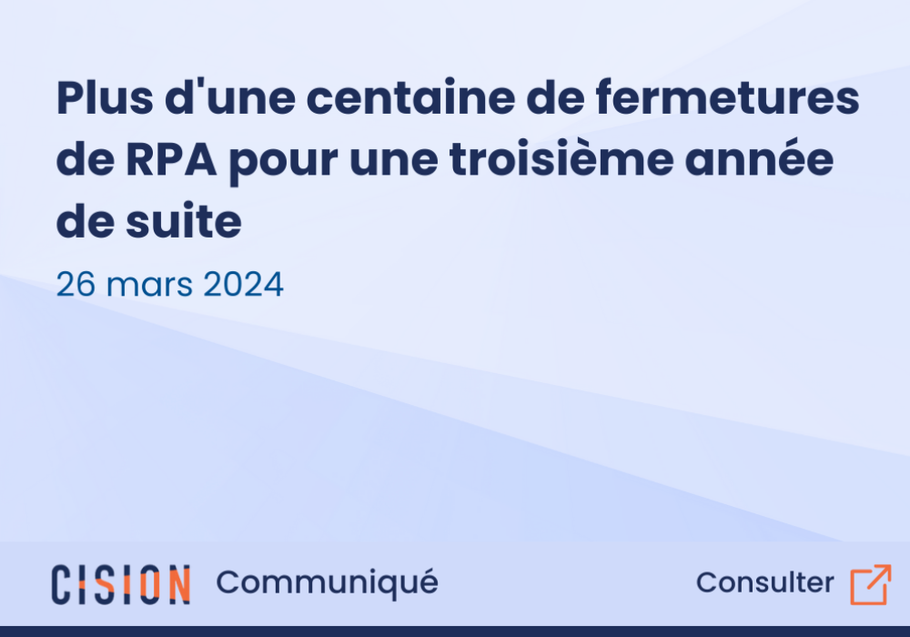 Plus d’une centaine de fermetures de RPA pour une troisième année de suite